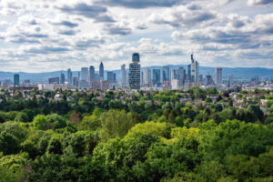 Blick auf die Frankfurter Skyline