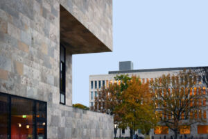 Detail of a building on the Goethe University Campus