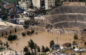 Flooded Roman Theatre in Amman