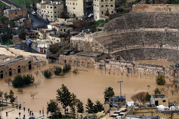 Flooded Roman Theatre in Amman